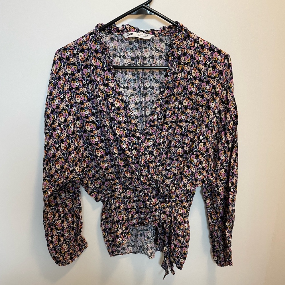 Zara Floral Print Blouse, Size Small